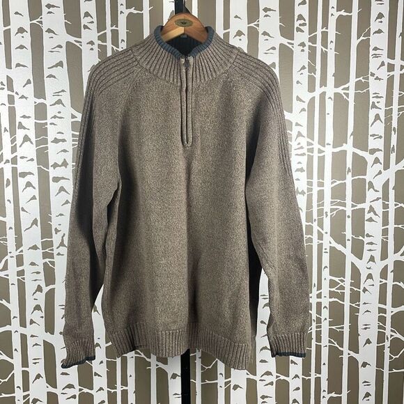 Columbia Men’s Cocoa Brown Zip Mock Neck Sweater XL - Picture 2 of 8